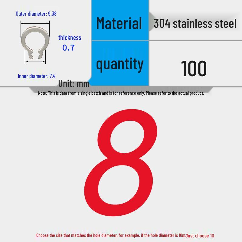 304 Stainless Steel Snap Ring for 3-200 Bearing
