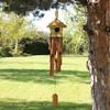 Bird Box Round Seagrass With Chimes 45x17cm