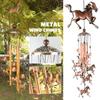 Vintage Copper Horse Windchime Personalized Aluminium Tubes Bell Pendant For Balcony Courtyard
