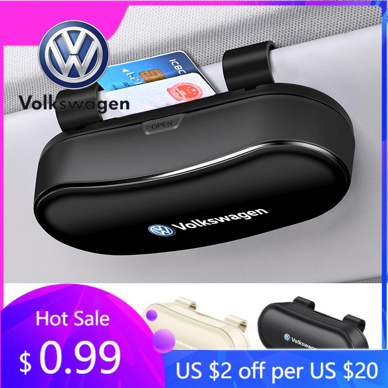2026 Chaud Pour Volkswagen VW Volkswagen Boîte à Lunettes de Voiture Porte-Lunettes de Soleil de Voiture Étui de Rangement pour Pare-Soleil Pour VW Golf T-ROC Atlas Caddy