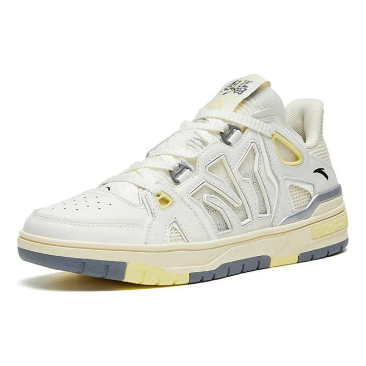 New Anta Flame 4.0 Anti Slip Wear Resistant Low Top Skateboard Shoes Men's Ivory White 112328090-1