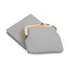 Women's Creative Iron Clip Wallet, High-End Mini Handheld Coin Bag with Light Gold Edges, Simple and Detachable Design
