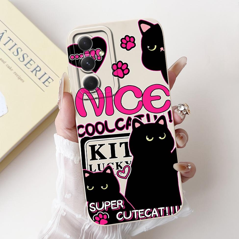 For Samsung S23 FE S 23 Plus Ultra Case Cute Cat Luxury Funny Girl Silicone Phone Case For Samsung S23 Ultra Funda Coque Capa