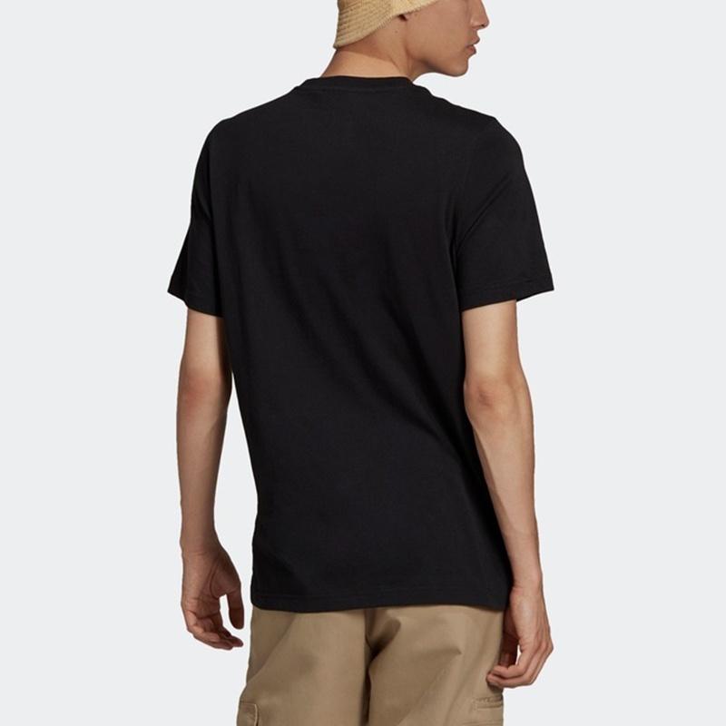 adidas originals Camo Infill Tee Casual Sports Round Neck Short Sleeve Black Men's GN1856