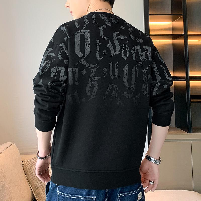 Men's Plush Long-Sleeve Knitted Sweater - Casual Autumn/Winter Round Neck Pullover, Loose Fit Trendy Top.