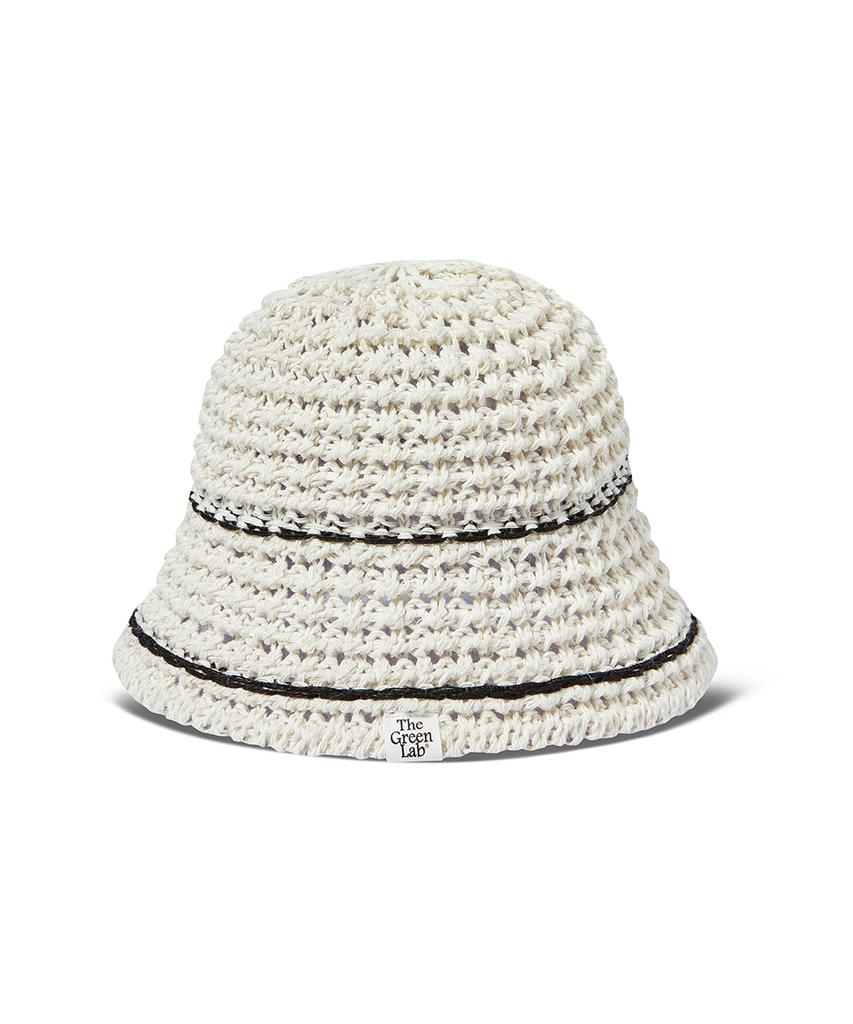 THE GREEN LAB Summer Crochet Knit Bucket Hat [Ivory]