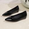 Sexy pointed women's shoes inner height increase 5CM shallow mouth single shoes summer wear new temperament one-pedal shoes