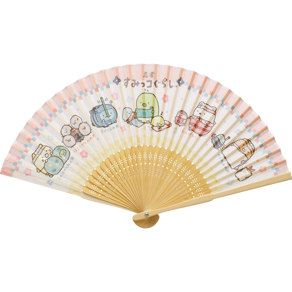 Sumikkogurashi H21 x x D1cm San-X "Ninja" Fan, Pink, KG13202, W2.5