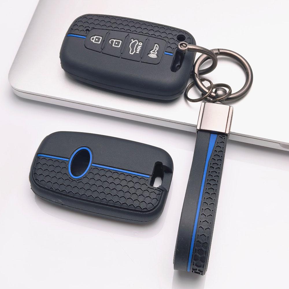 Premium Silicone Car Key Fob Cover For Hyundai I30 K2 K5 For KIA Optima K5 K3 With Keychain Soft Silicone Car Interior Accessories
