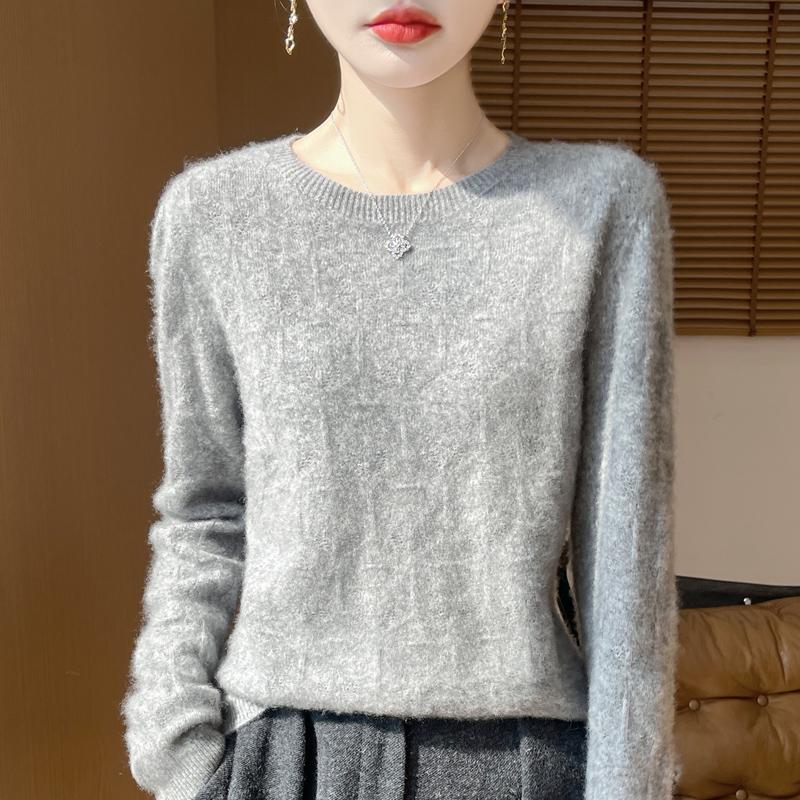 Women's Cashmere Sweater Qinghe Cashmere 30% Cashmere 70% Wool Autumn and Winter Pullover Warm and Fashionable