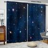 2pcs Starry Sky Semi-Sheer Curtain Set - Polyester   Machine Washable   Rod Pocket Design For Bedroom & Living Room Decor
