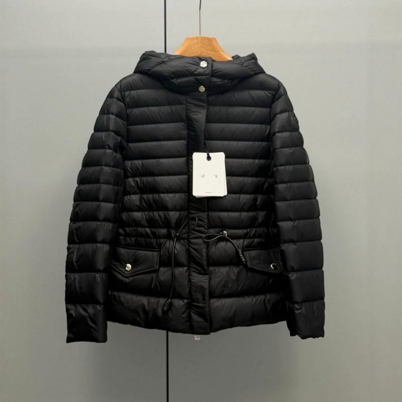 Womens Lightweight Hooded Goose Down Jacket Slim Fit Mid-Length Puffer Coat Winter Daily Wear