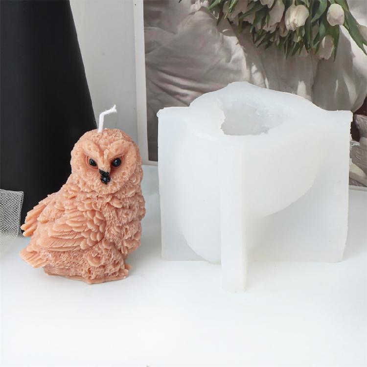 Home Decors Owl Candle Silicone Mould Sturdy Silicone Owl Shaped Candle Casting Mould for Professional and Beginners