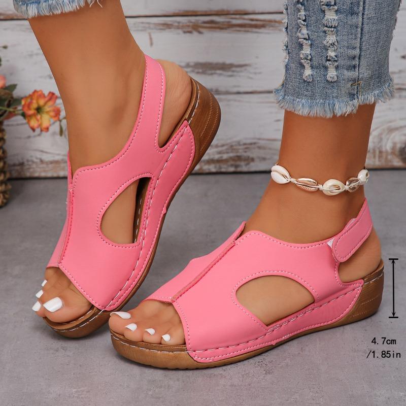 

Fashion New Popular Women s Contrast Color Wedge Sandals Summer Peep Toe Non Slip Beach Shoes Woman Comfortable Platform Roman Sandals 36