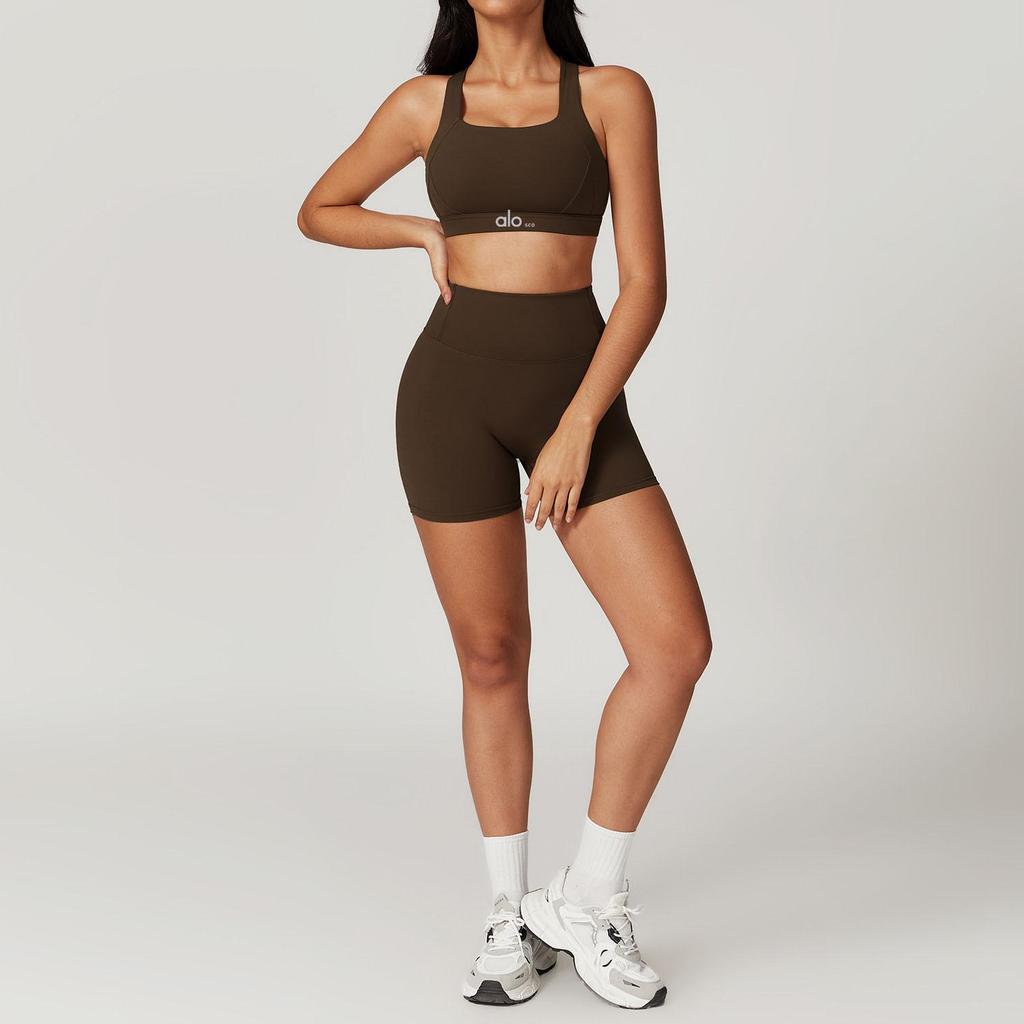 Alo Hochfest Stoßfest Bare Feel Sport-BH & Schnelltrocknendes Yoga-Anzug Damen Tennis-Set