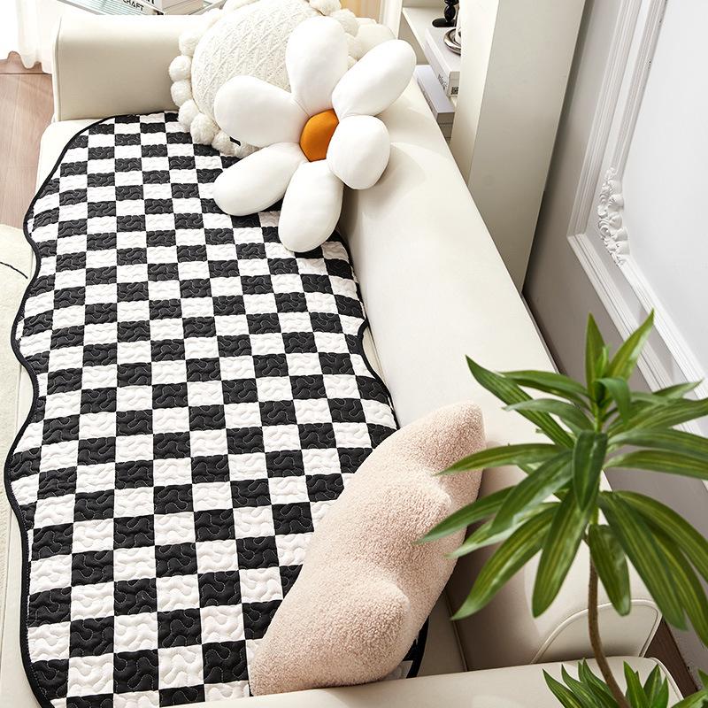 Special-Shaped Nordic Simple Sofa Cushion Fabric Non-Slip Fashion Cushion Chessboard Plaid Four Seasons Universal Sofa Cover Cover Thickened