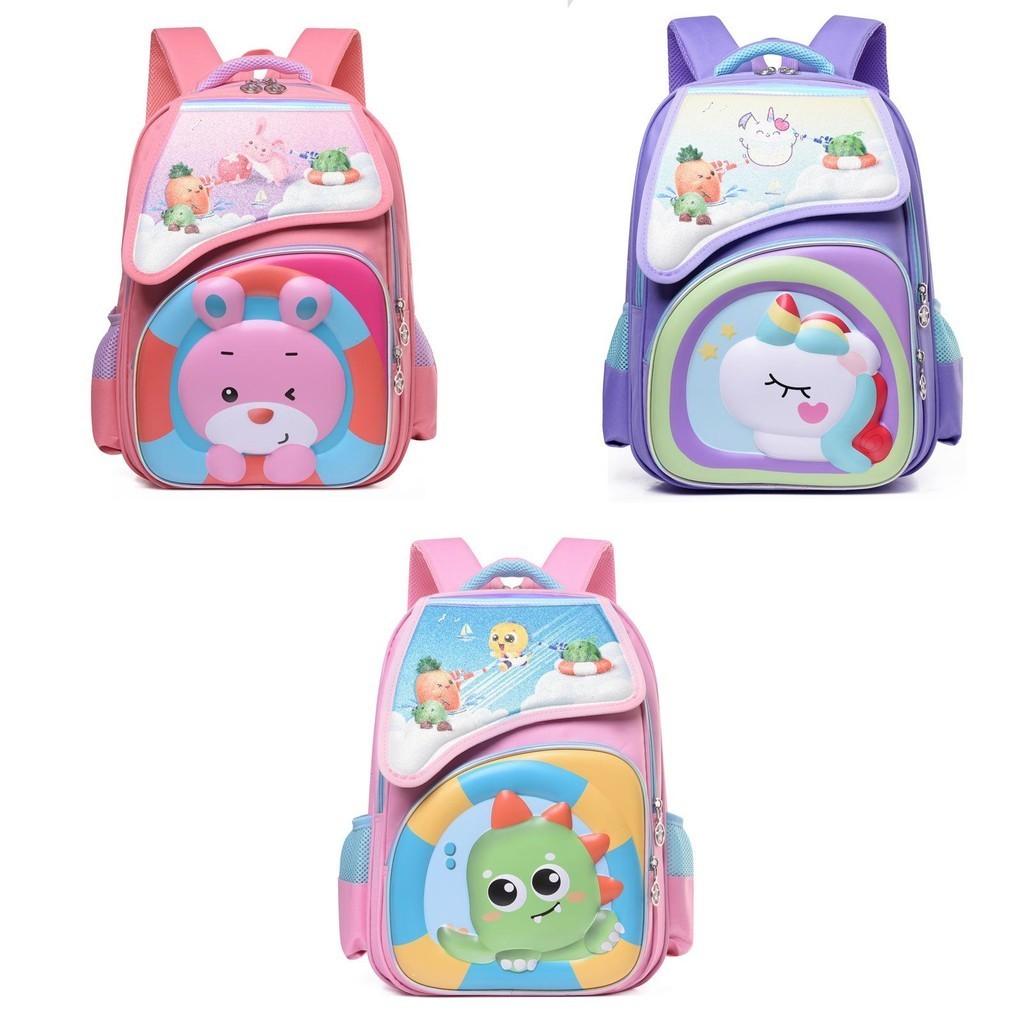 Cute Cartoon Animal Pattern Oxford Fabric School Backpack For Boys And Girls In Grades 1-6 With Breathable Load-reducing Features