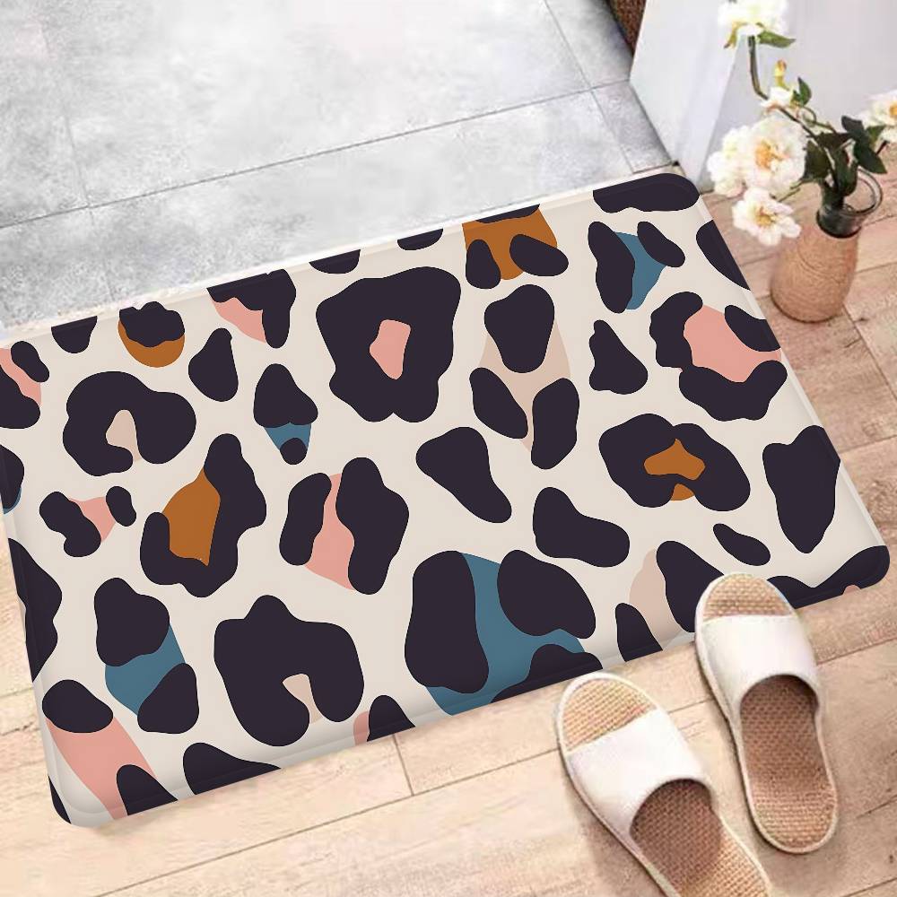 Fashion Leopard Print Bathroom Mat Kids Room Bedroom Decoration Balcony Anti-Slip Doormat Living Room Welcome Rug
