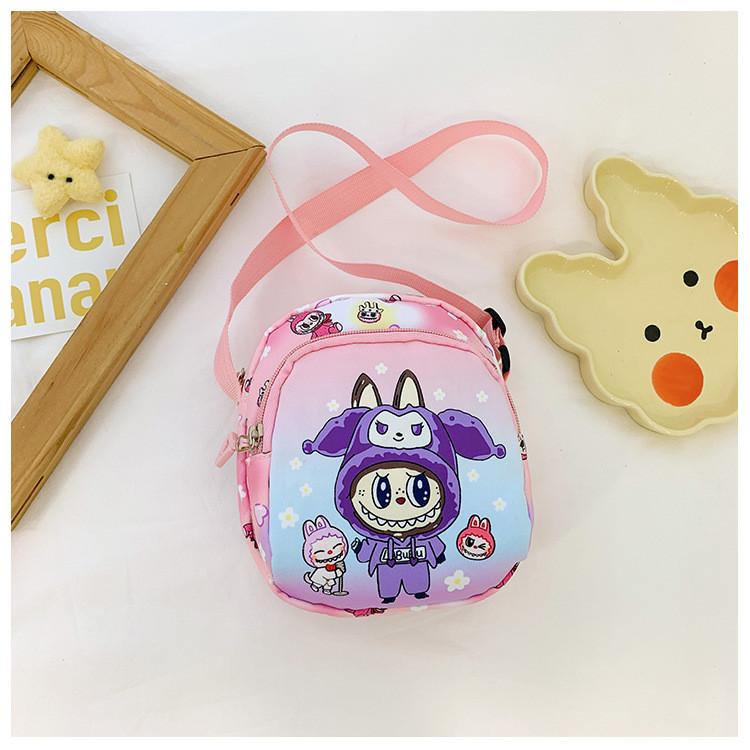 And Fun Colorful Labub Girls Nylon Shoulder Bag With Unique Plaid Pattern Playdates For