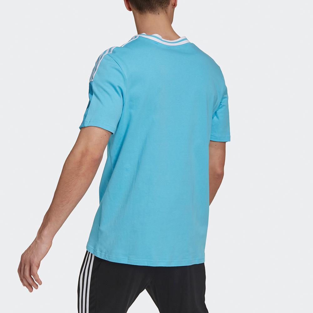 Adidas Real Madrid Football Sports Round Neck Short Sleeve T-Shirt Men Tops Light-Blue GL0051