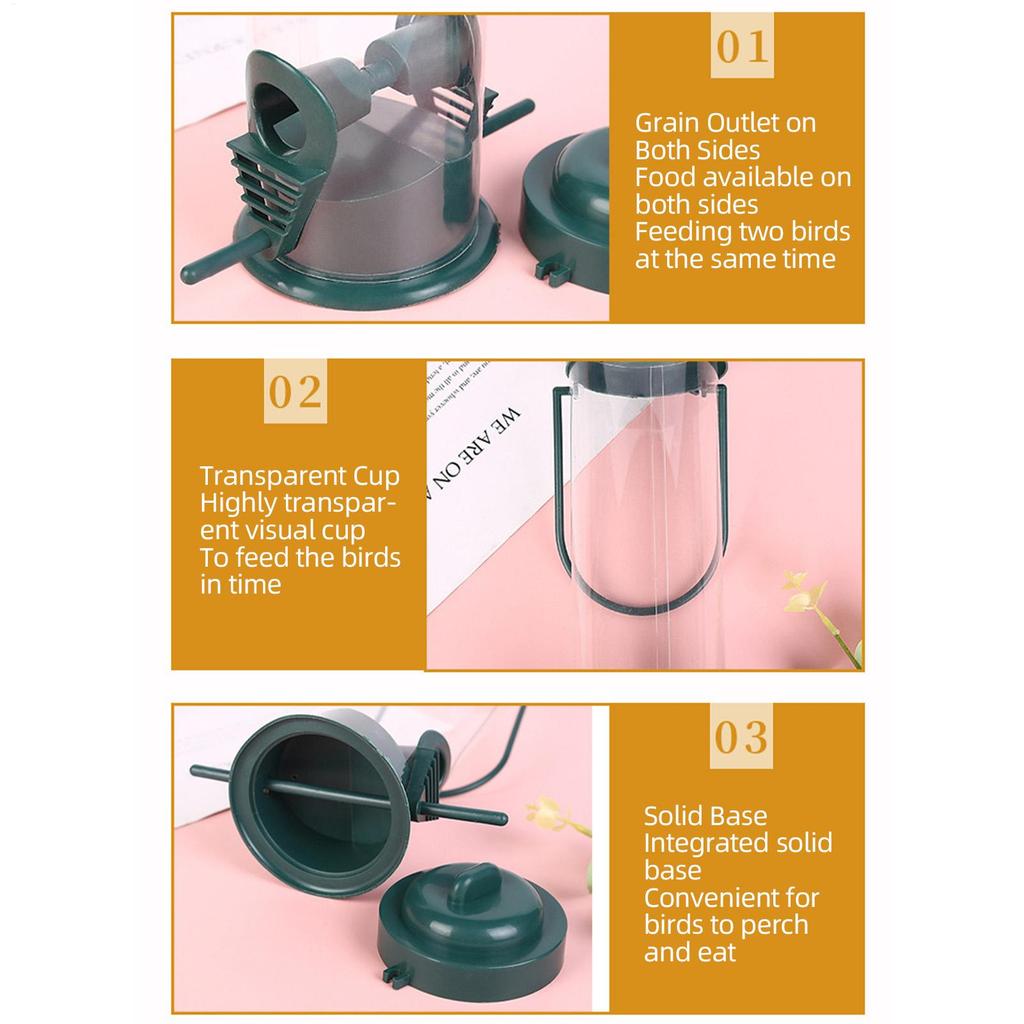 Bird Feeder Squirrel-Proof Wild Bird Feeder Outdoor Hanging Bird Feeder Bird Food Dispenser Food Bird Food Dispenser