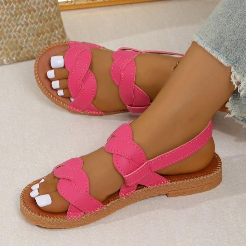 Women's soft-soled sandals woven fashion flats summer shoes ladies sandals