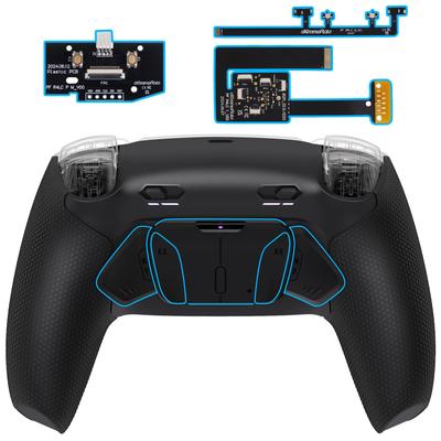 ערכת משוטים אחוריים eXtremeRate RISE4 Plus MAX לבקר PS5 עם לחצני טריגר קליקיים הניתנים למיפוי מחדש וערכת לחצנים אחוריים מגומי הניתנים למיפוי מחדש עבור בקרי PS5