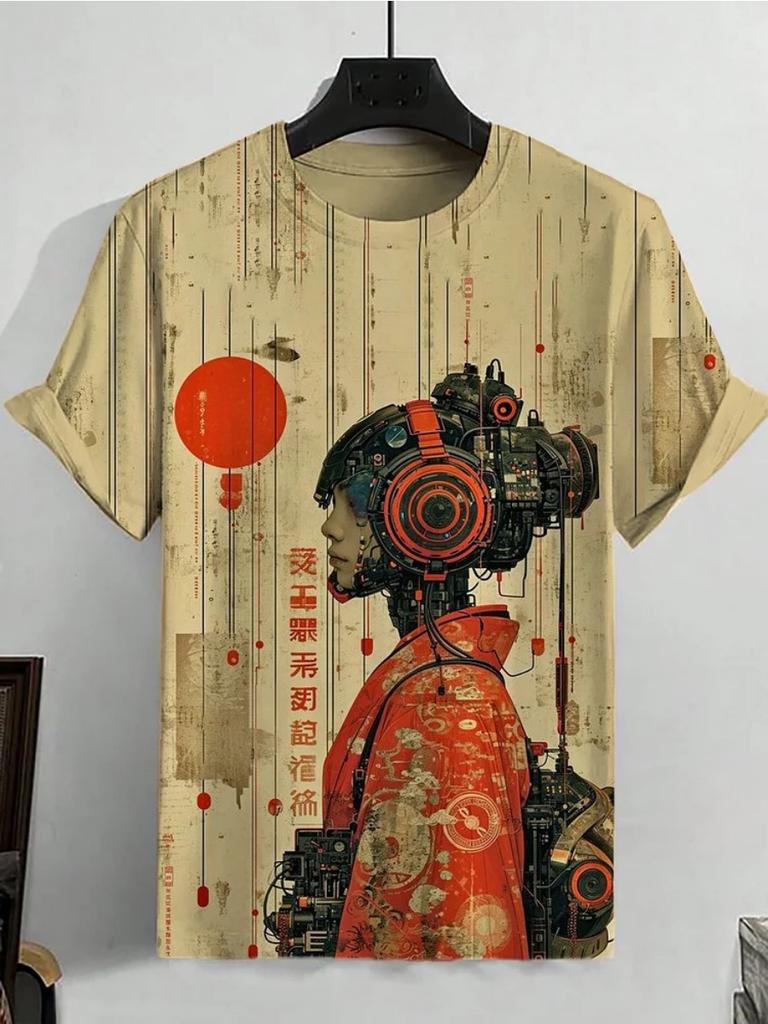 Japanese Ukiyo-E 3D Printed Men's T Shirts Short Sleeved Tee Tops O-Neck Shirts Party Summer Casual Men's Clothing Apparel