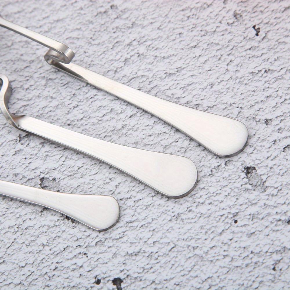 Talheres de Aço Inoxidável Copo Suspenso Colher Pequena Café Mel Fruta Chá Colher de Mistura Colher com Alça de Metal Curvada para Pendurar na Parede