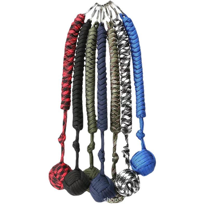 Monkey Fist Paracord Keychain: 7-Core Self-Defense Ball Keyring Accessory