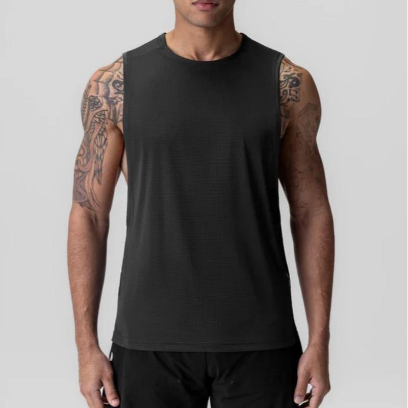 Men Quick Dry Sleeveless Workout Tank Top Crew Neck Gym Muscle Shirt S