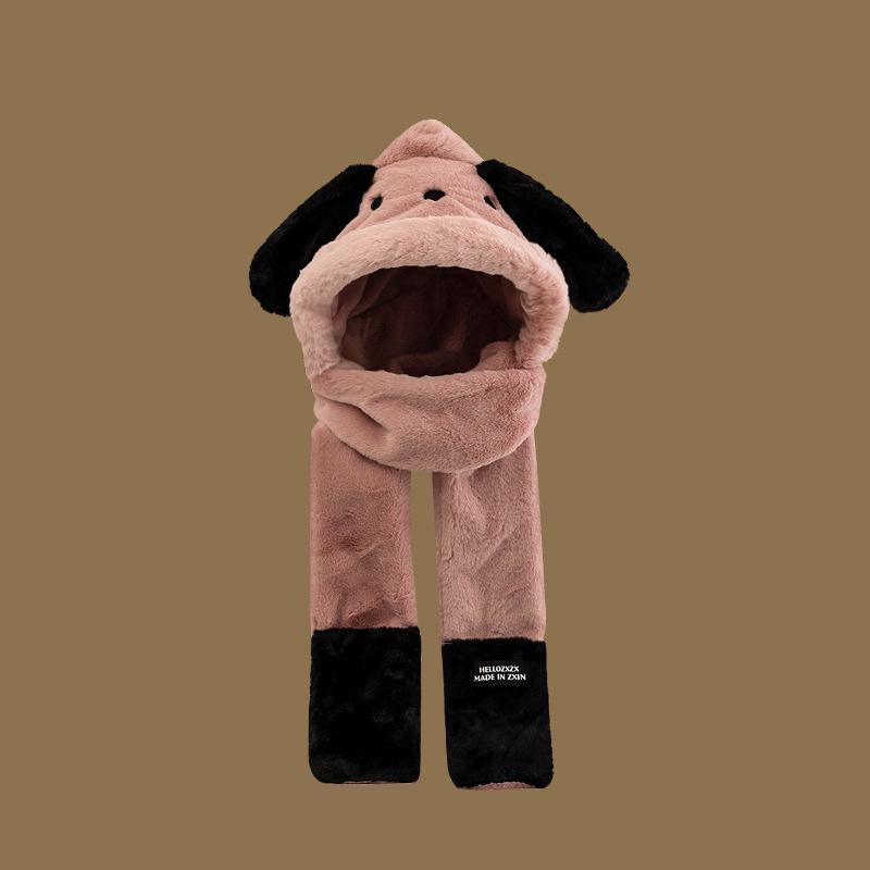 Women's Winter Rabbit Plush Hat, Scarf & Gloves Set - Cute, Thick, and Windproof.