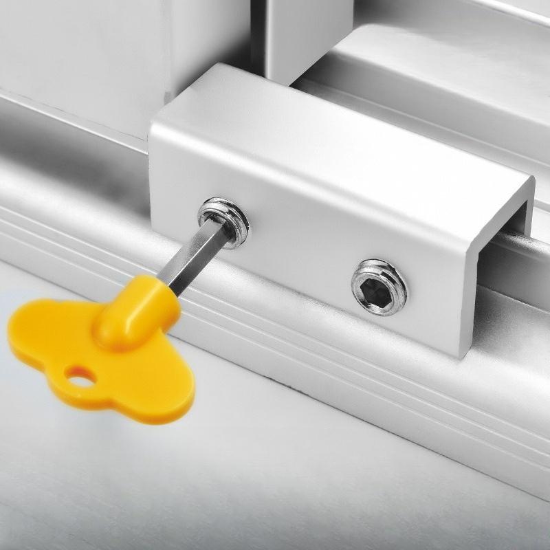 Adjustable Window Lock Stopper Safety Locks for and Pets Anti-theft Door Lock Non Punch Sliding Window Lock Hardware