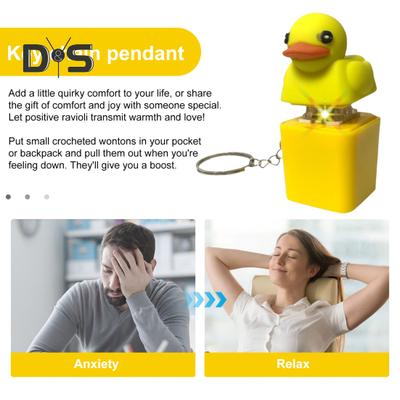 Ducky Caps Keychain Fidget Toy Quacking Duck Stress Reliever ABS Plastic Rattle Reducer Key Pendant