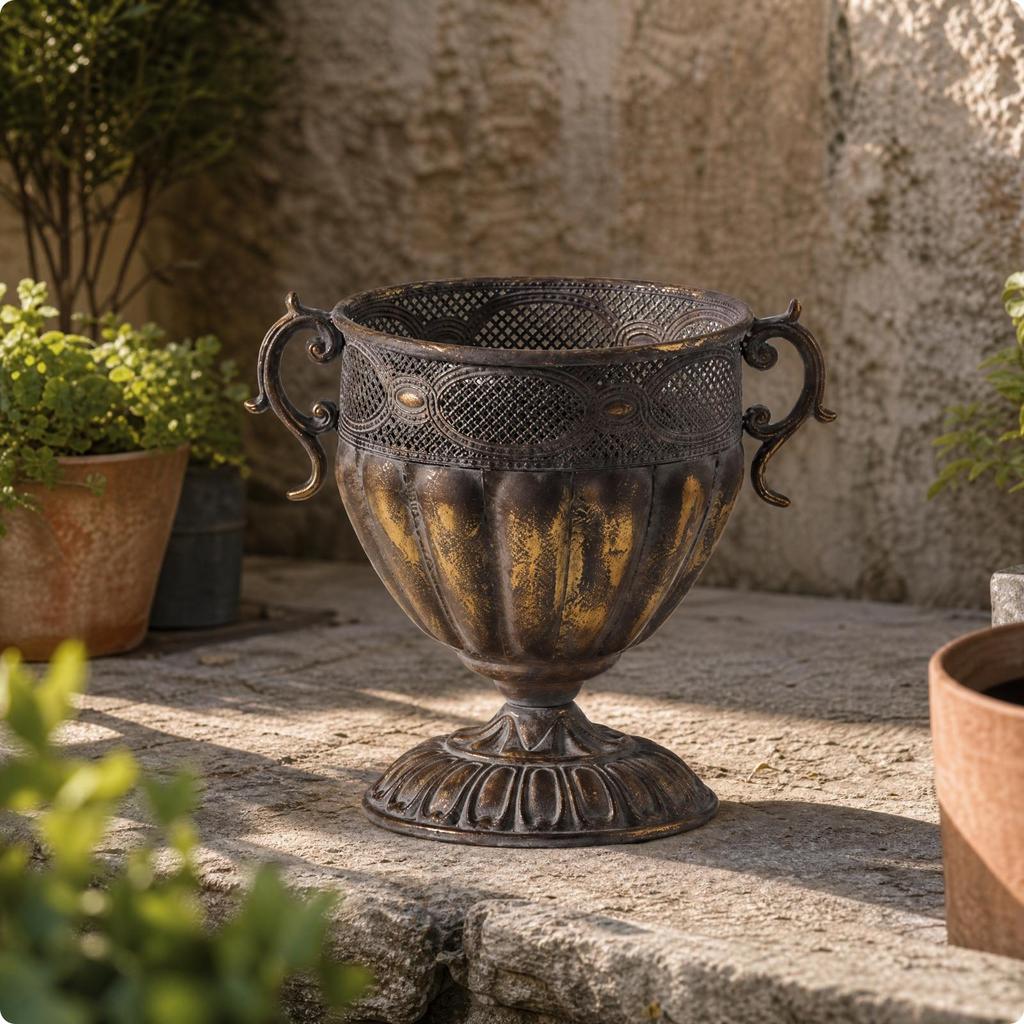 Decorative Planter Freestanding Plant Pot Modern Planting Vessel for Wabi-Aged