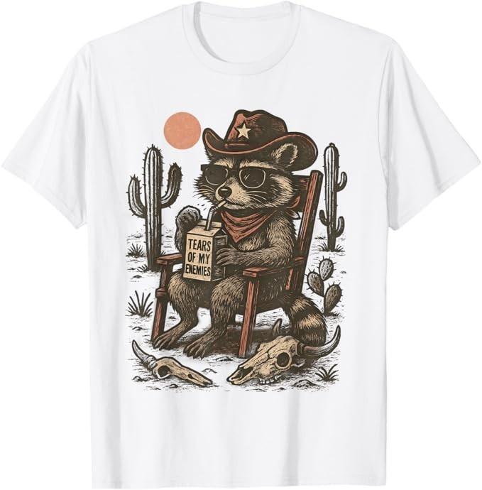 

Country Cowboy Raccoon Rodeo Cowgirl Funny Western Texas T-Shirt 3XL