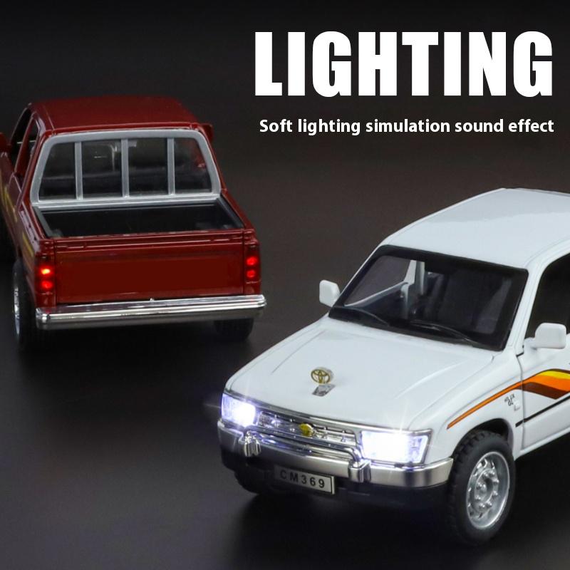 1/32 Scale Helax Simulation Alloy Car Model Toy Ornaments Collection Boy Gift with Sound and Light Off-road Pickup Truck