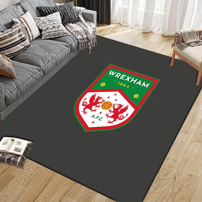 Wrexham AFC Flannel Pattern Square Carpet,Area Rug,Carpet Rug for Living Room Bedroom Sofa Playroom Decor,Non-slip Floor Mat