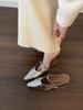 Inner heightening shoes Mary Jane half slippers silver single shoes spring and summer one-pedal women's shoes bag head cool slippers