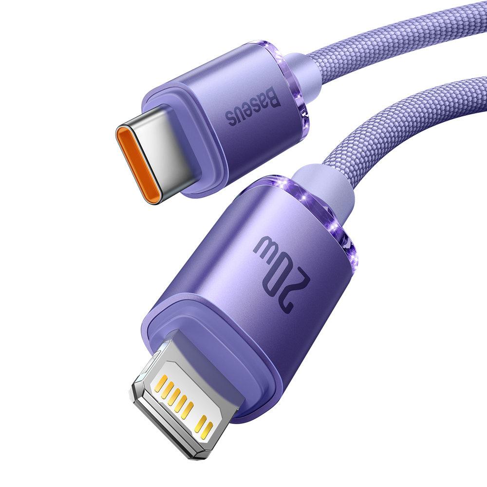Baseus 2m USB-C to Lightning Cable, 20W Fast Charging, 480Mbps Data Transfer, Purple