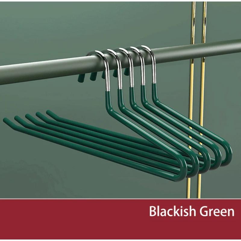 10 шт. вешалок для брюк Lack, антикоррозийные хромированные металлические вешалки, нескользящее резиновое покрытие, экономящая место вешалка для джинсов с легким скольжением Blackish Green