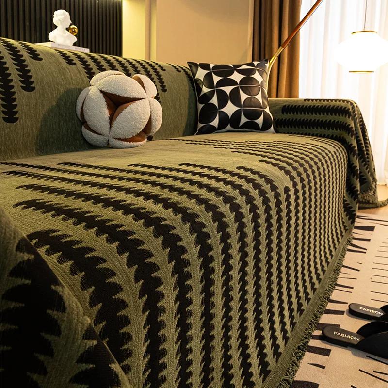 Home Sofa Cover Living Room Seat Cover Blanket 3 Seater Sofa Blanket Cover Aesthetic Blanket Grey