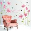 SK9122C Pink Lily Living Room Bedroom Entrance TV Background Decorative Wall Sticker