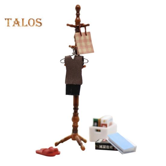 1:12 1:6 Scale Mini Dollhouse Accessories Miniature Hat And Coat Rack Stand Book Clothes Hanger Set Tiny Stuff for Dollhouse Bedroom