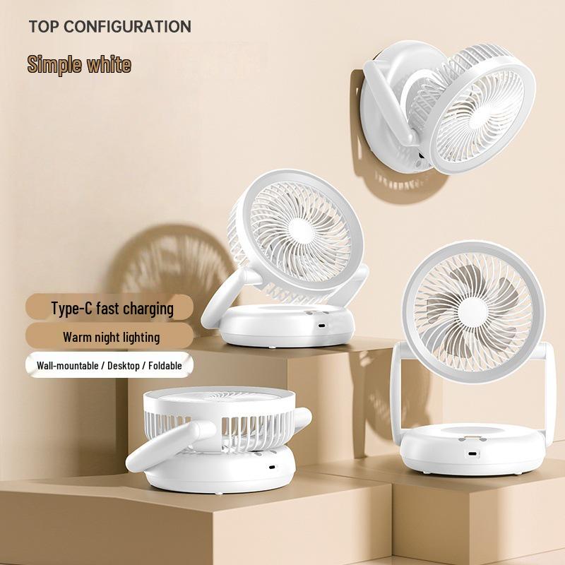 

Compact Folding Desktop Fan & Desk Lamp with Wall-Mount, Rechargeable Battery, Digital Display, Ideal for Office or Dorm 205*105*280mm