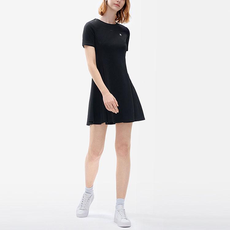 New FILA Short Sleeved Dresses Women's Jet Black F11W227308FBK