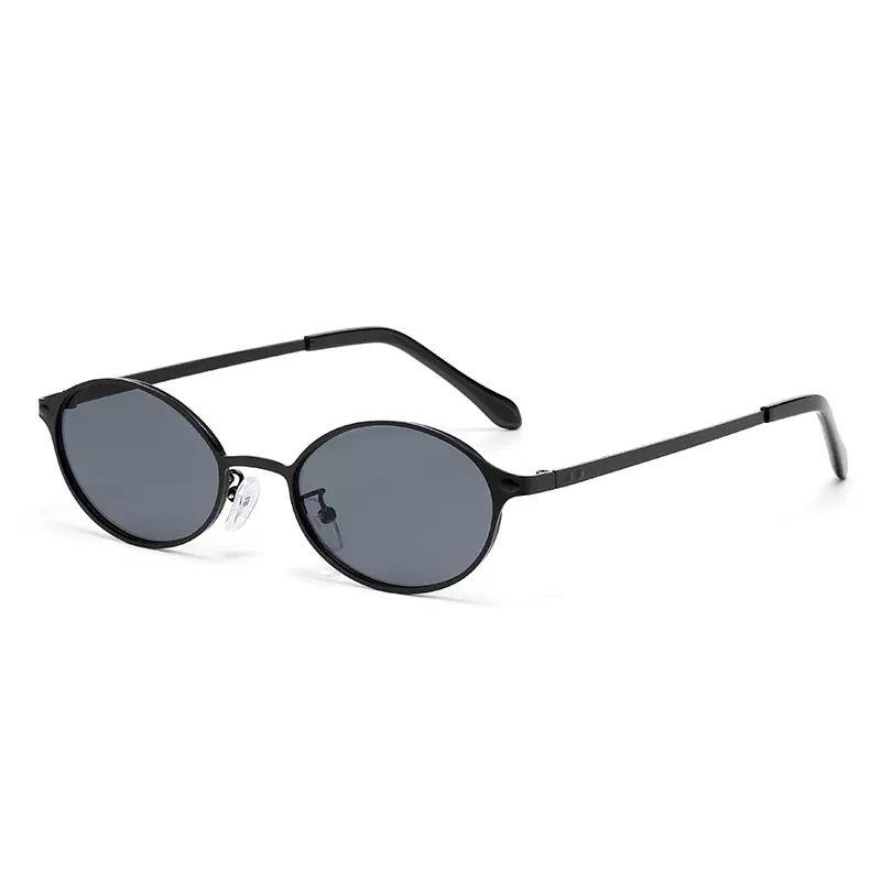 Men Women Fashion Metal Oval Frame Myopia Sunglasses Outdoor UV Protection Myopia Glasses Personalized Retro Sunglasses -4.0 -4.0