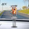 Vivid Character Car Interior Accents Cute Cat/Dog/Elf Dashboard Decorations with Spring Swing Design, Double-sided 2D Flat Acrylic Small Gifts