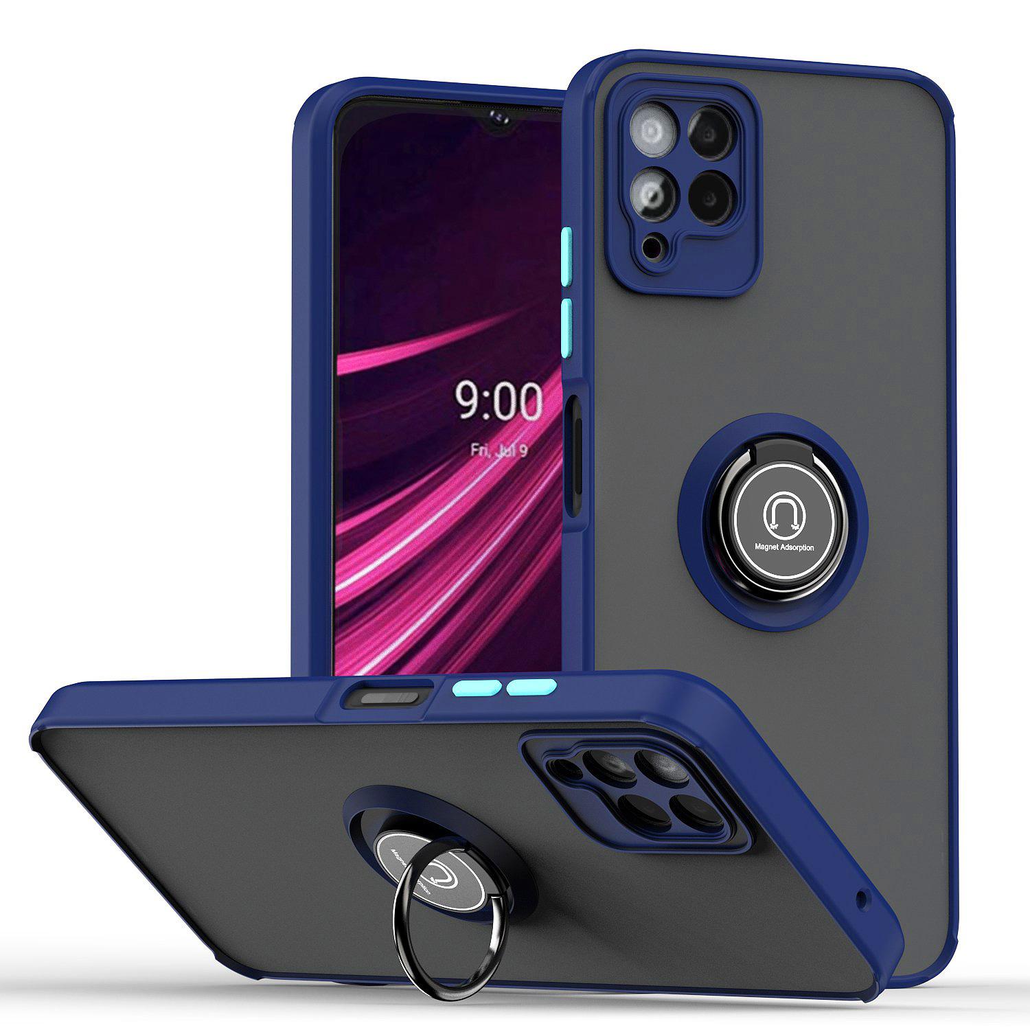 

for Revvl V+ 5G Matte Phone Cover,Metal Ring Magnetic Kickstand Shockproof Case for T-Mobile REVVL 6/Revvl 6 Pro PC TPU METAL&CASE&T-Mobile REVVL 6 Pro