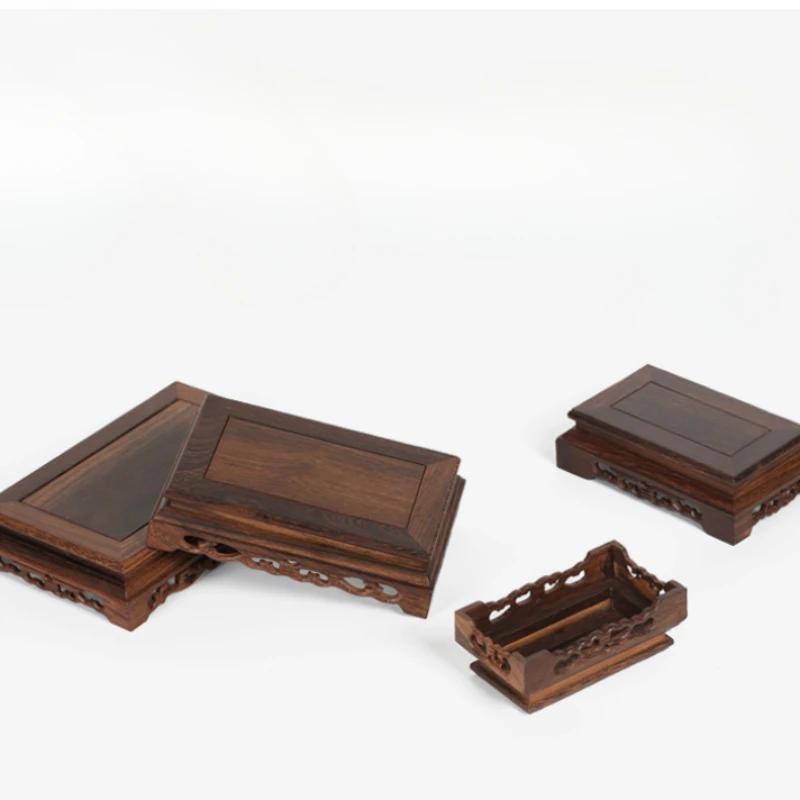 Rosewood Quality Wood Tea Table Multi-use Rectangle Small Coffee Table Buddha Kistler Display Rack Wood Decoration Base Vase